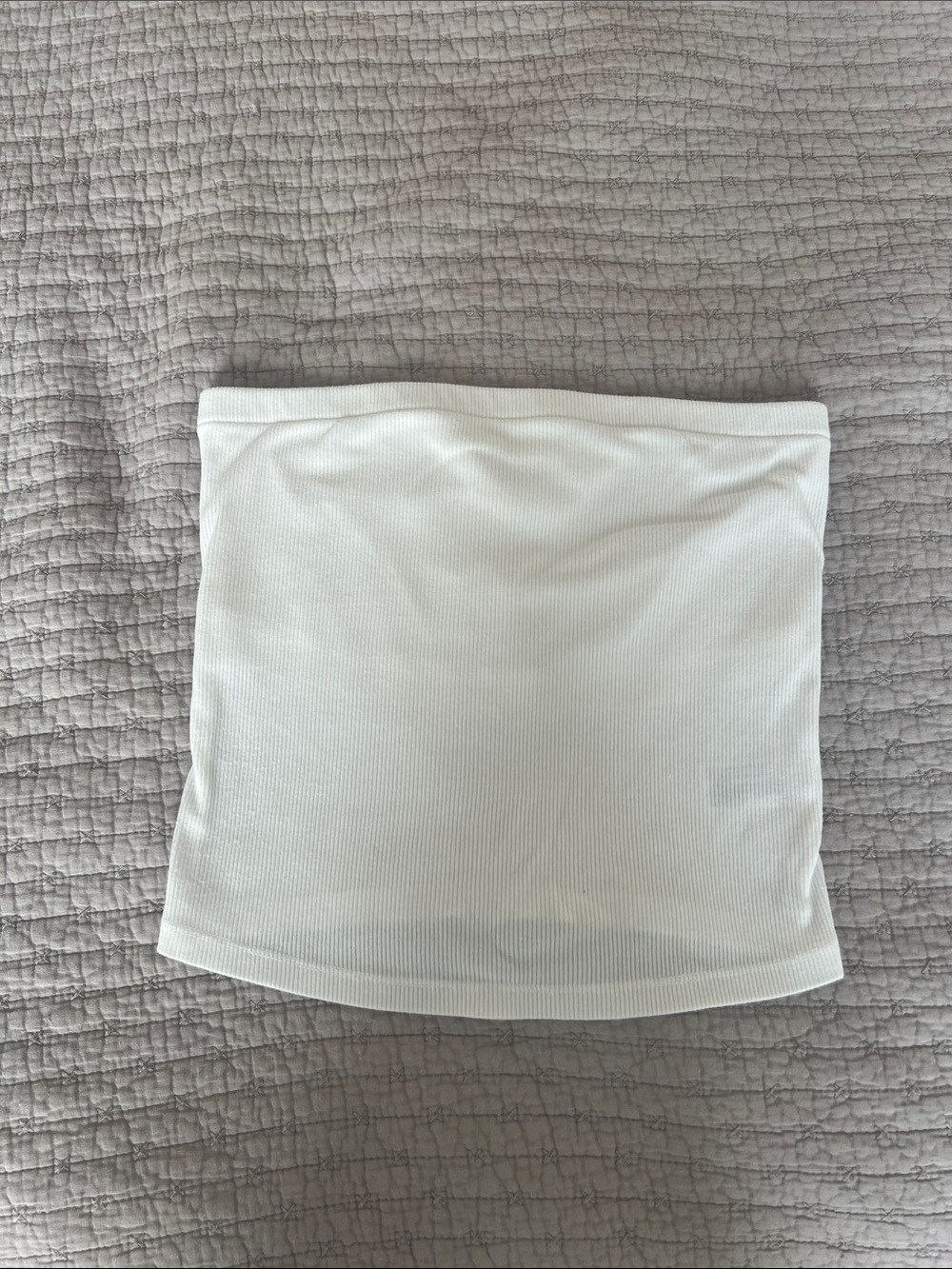 a new day White Ribbed Tube Top